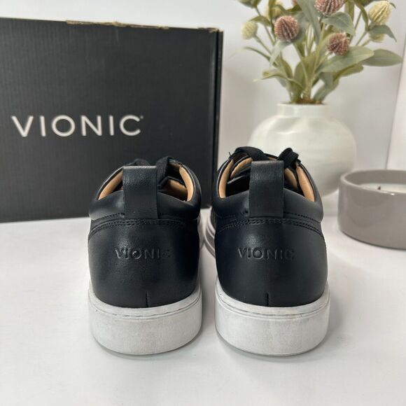 Vionic Lucas Lace Up Leather Sneaker Black Shoes H8281L1001 Men's US 7 M - Picture 5 of 10